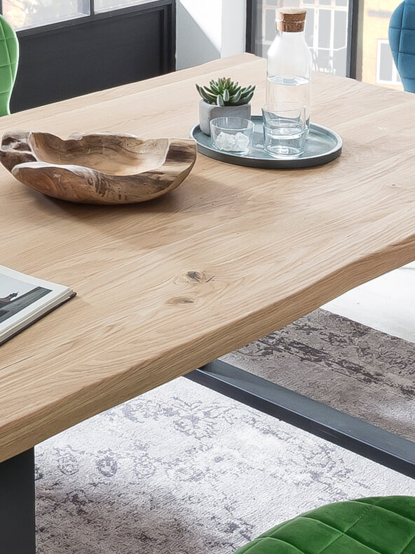 Artistiq Eettafel 'Tinita' Eiken, 200 x 100cm, kleur Zwart - Afbeelding 4