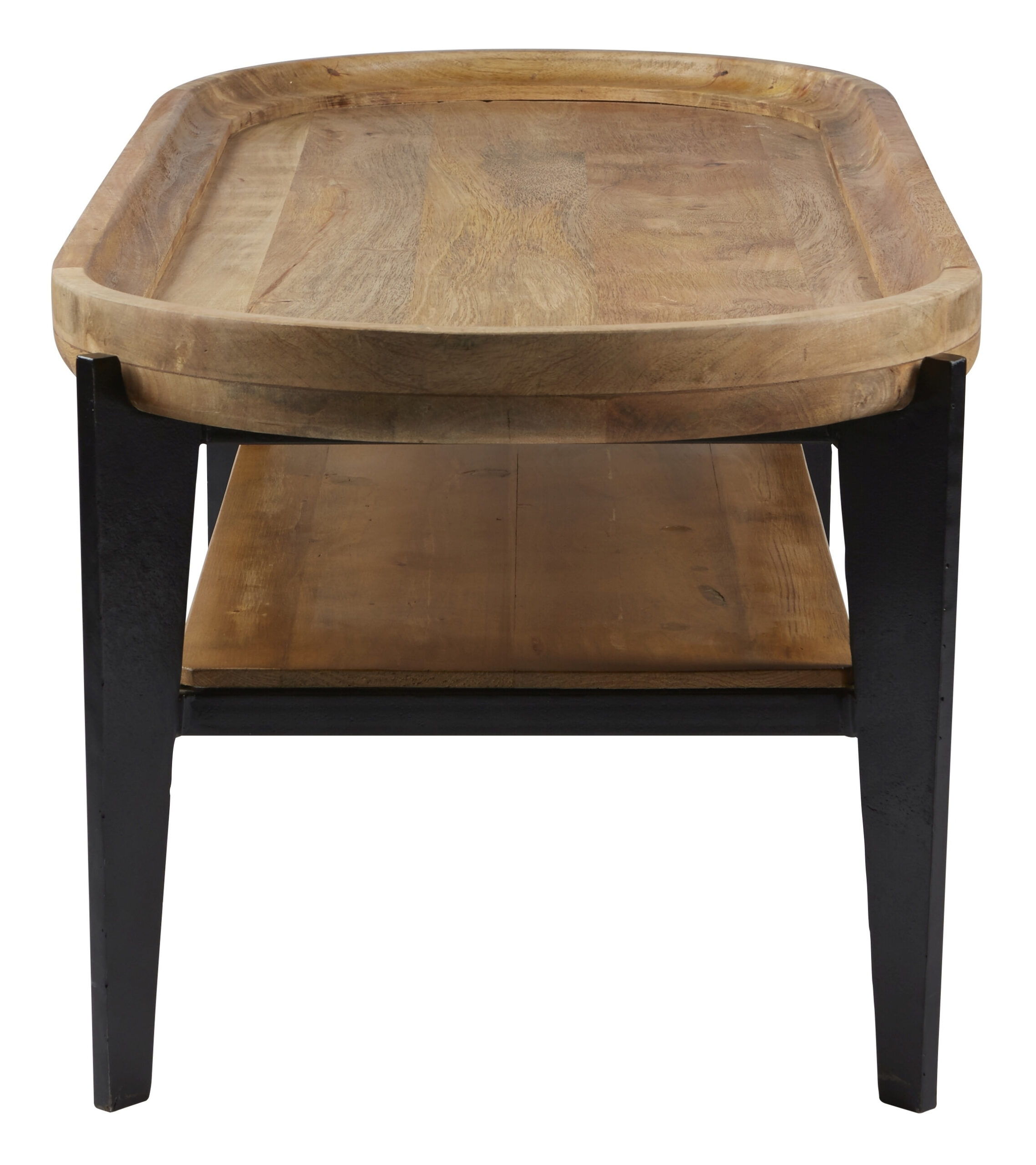 Tom Tailor Ovale Salontafel 'Deke' Mangohout en metaal, 120 x 50cm - Afbeelding 5