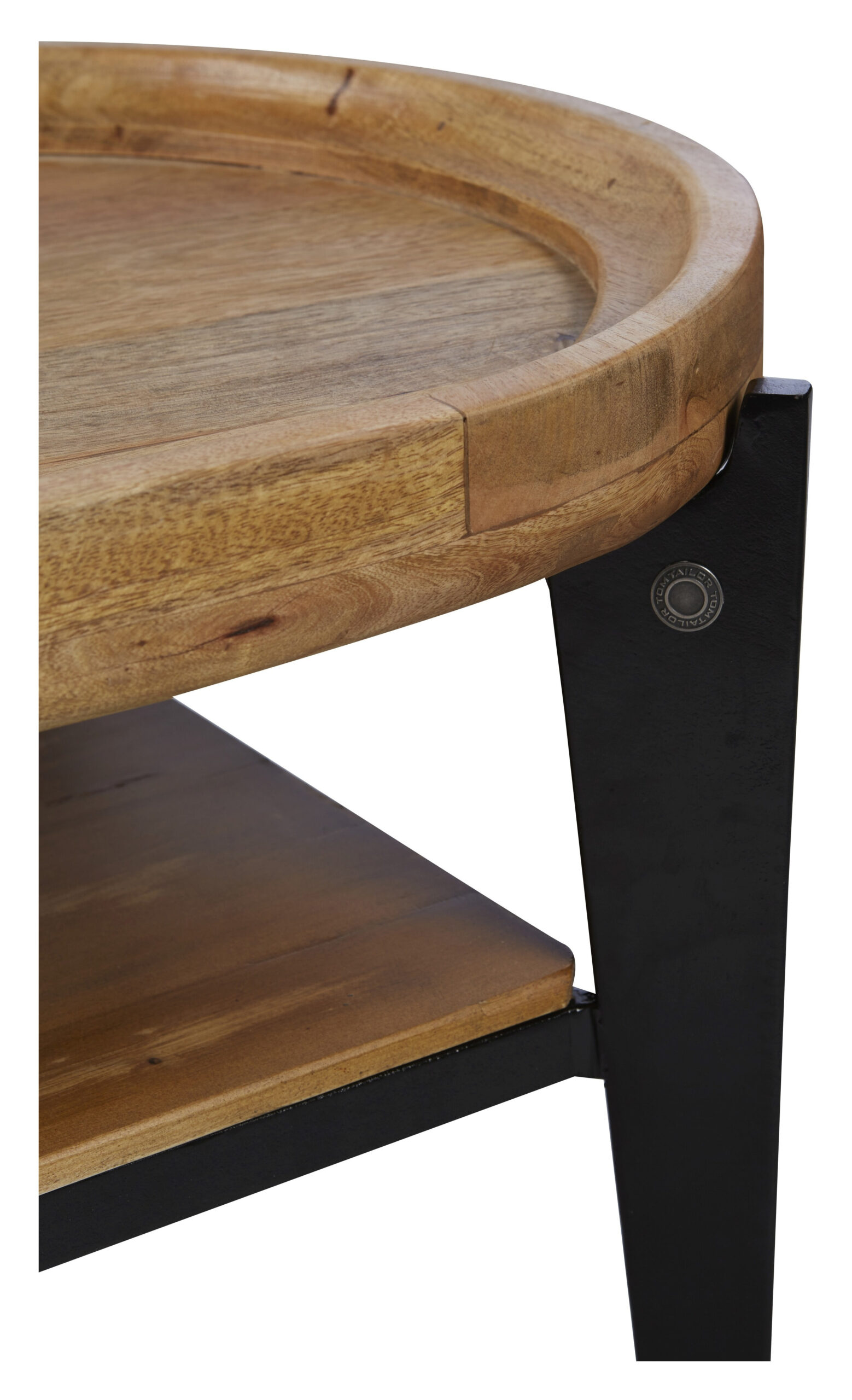 Tom Tailor Ovale Salontafel 'Deke' Mangohout en metaal, 120 x 50cm - Afbeelding 6