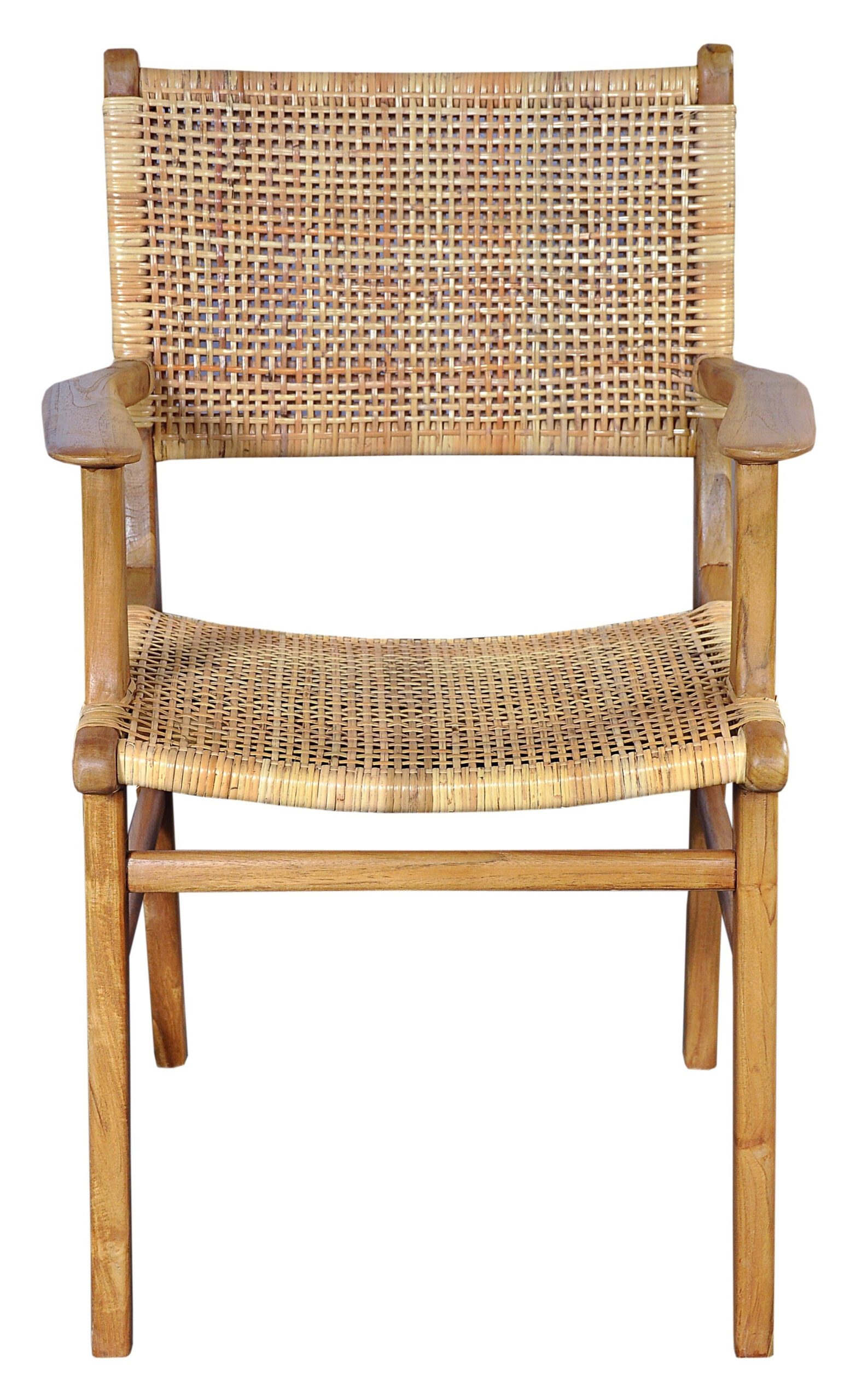 Artistiq Eetkamerstoel 'Ervin' Teakhout en rotan - Afbeelding 2