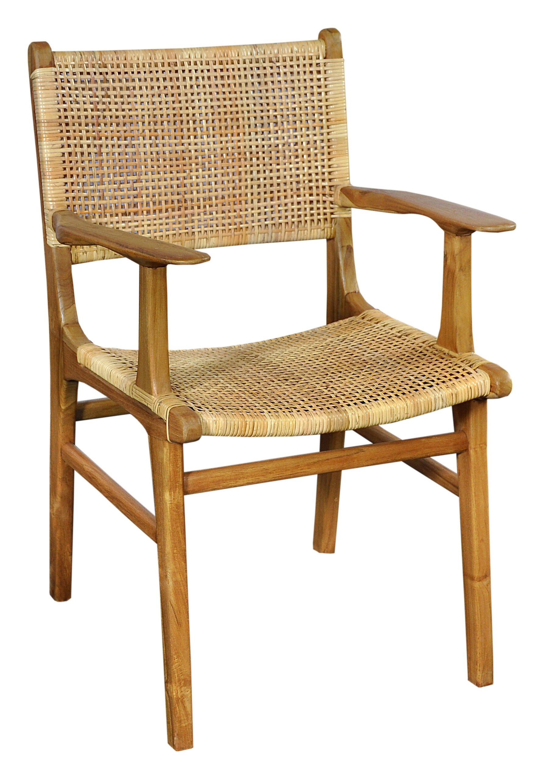 Artistiq Eetkamerstoel 'Ervin' Teakhout en rotan - Afbeelding 3