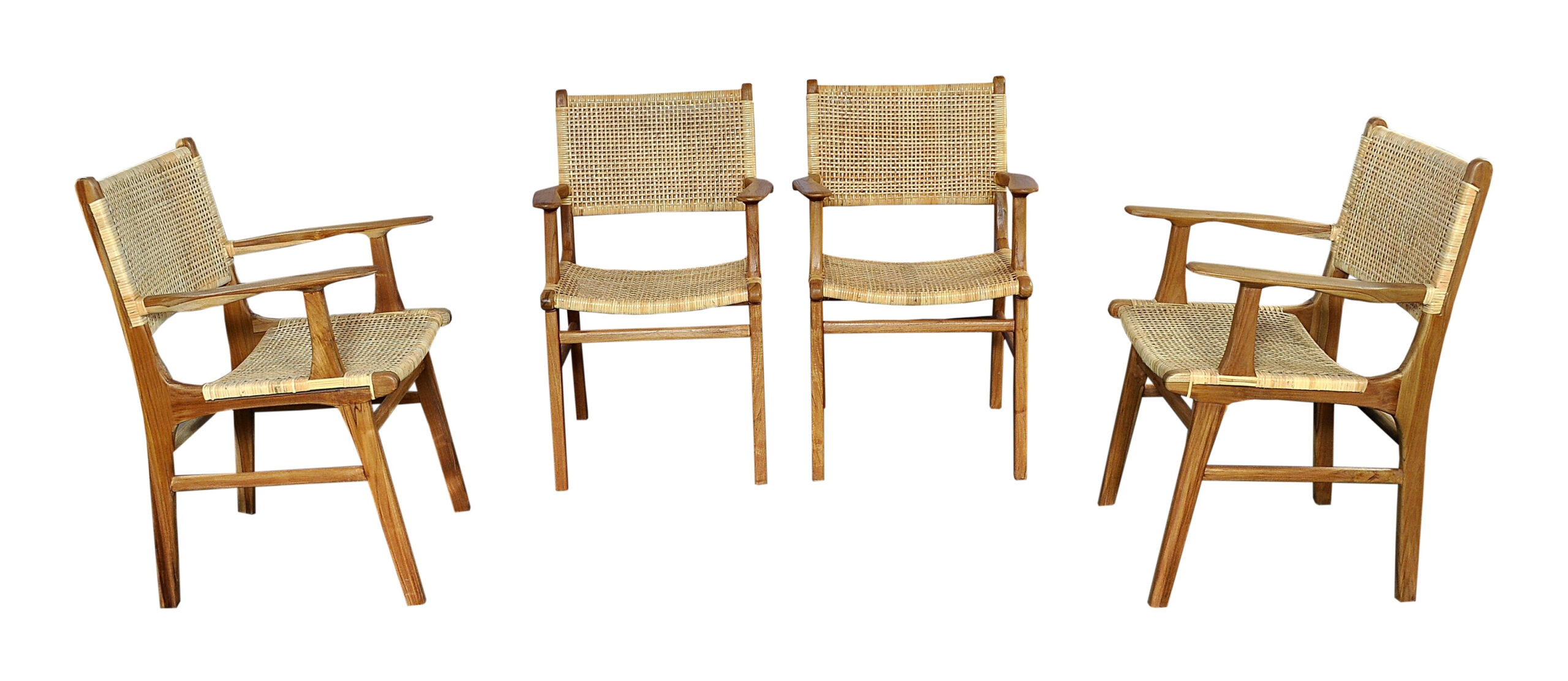 Artistiq Eetkamerstoel 'Ervin' Teakhout en rotan - Afbeelding 5