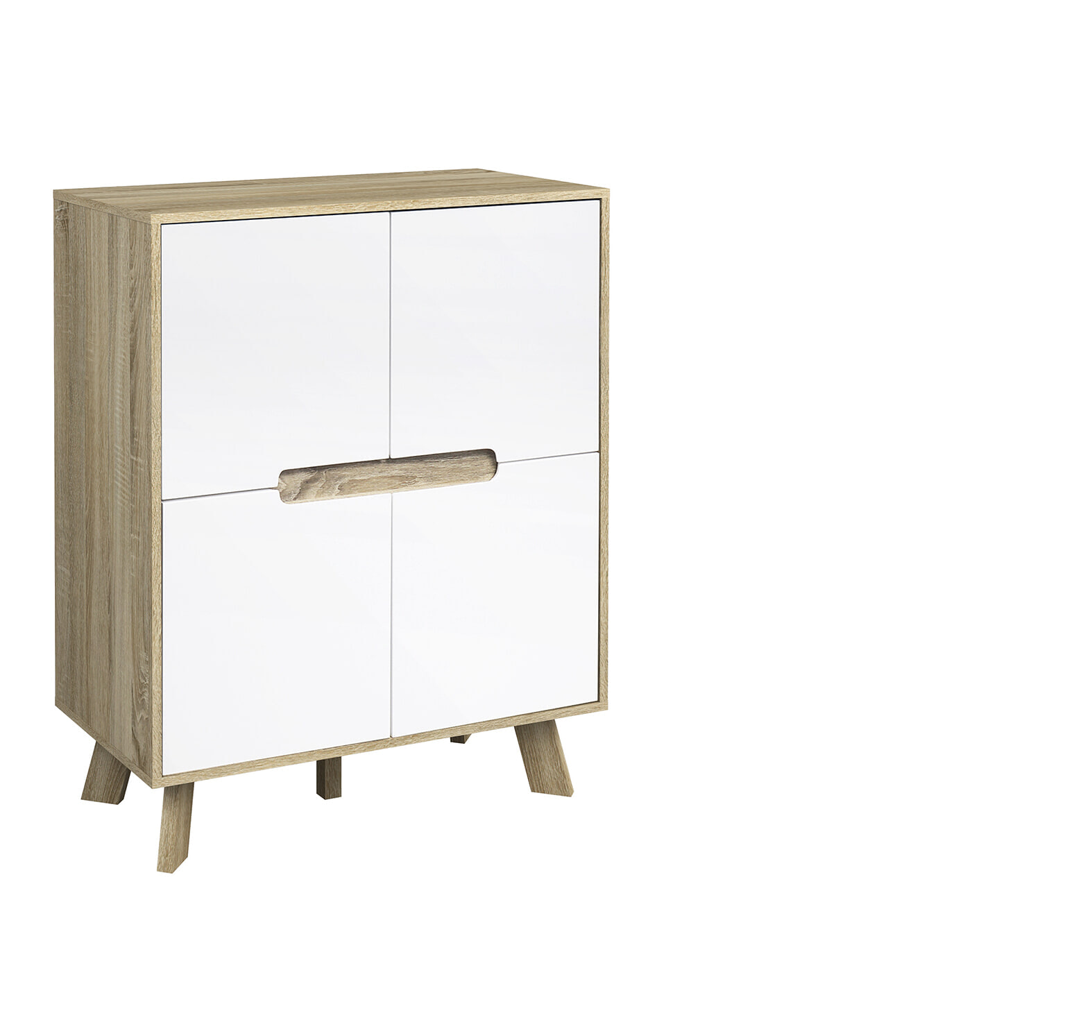 Artistiq Opbergkast 'Gonzalo' 102 x 80cm, kleur Naturel / Wit - Afbeelding 7