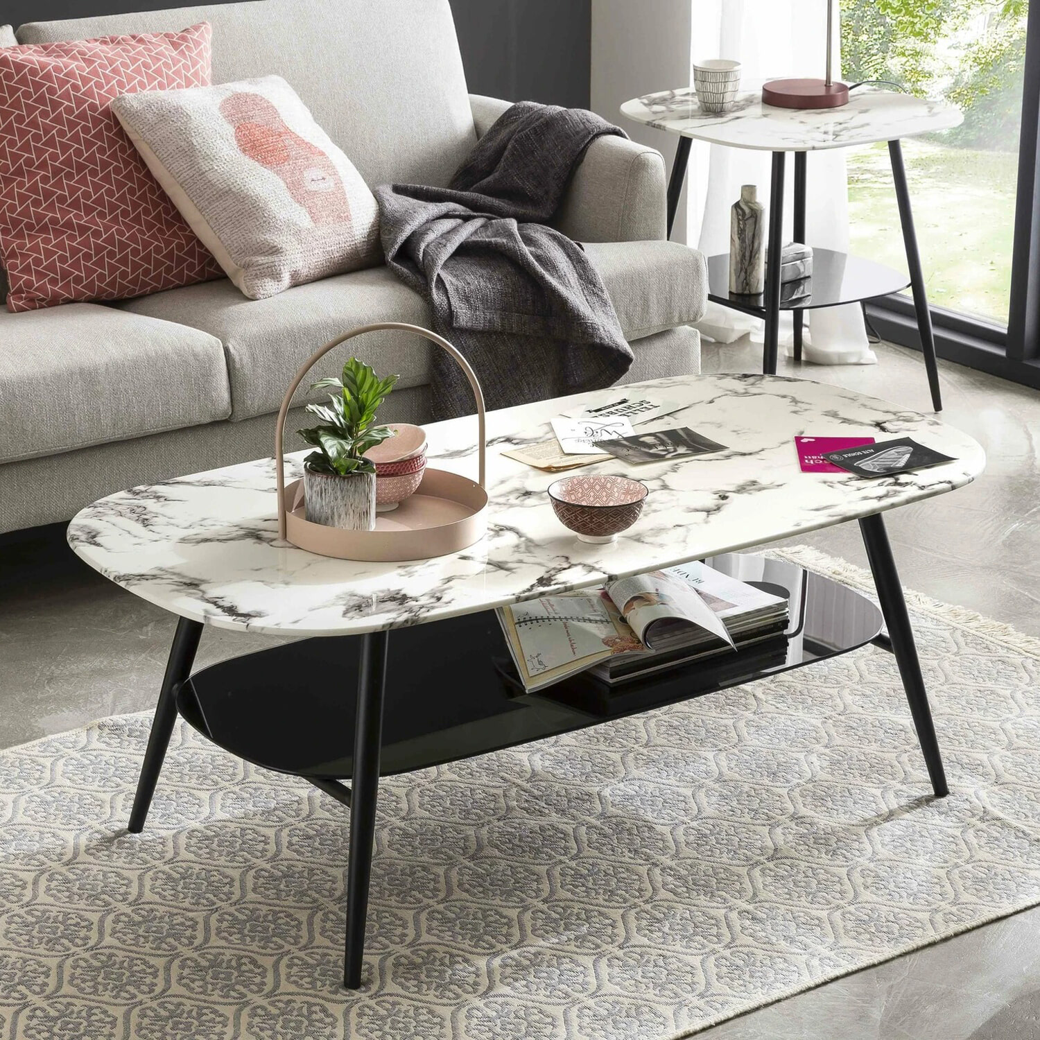 Artistiq Salontafel 'Nicky' 120 x 60cm, Marmerlook