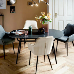 Artistiq Ovale Eettafel 'Sascha' 150 x 90cm, Marmerlook