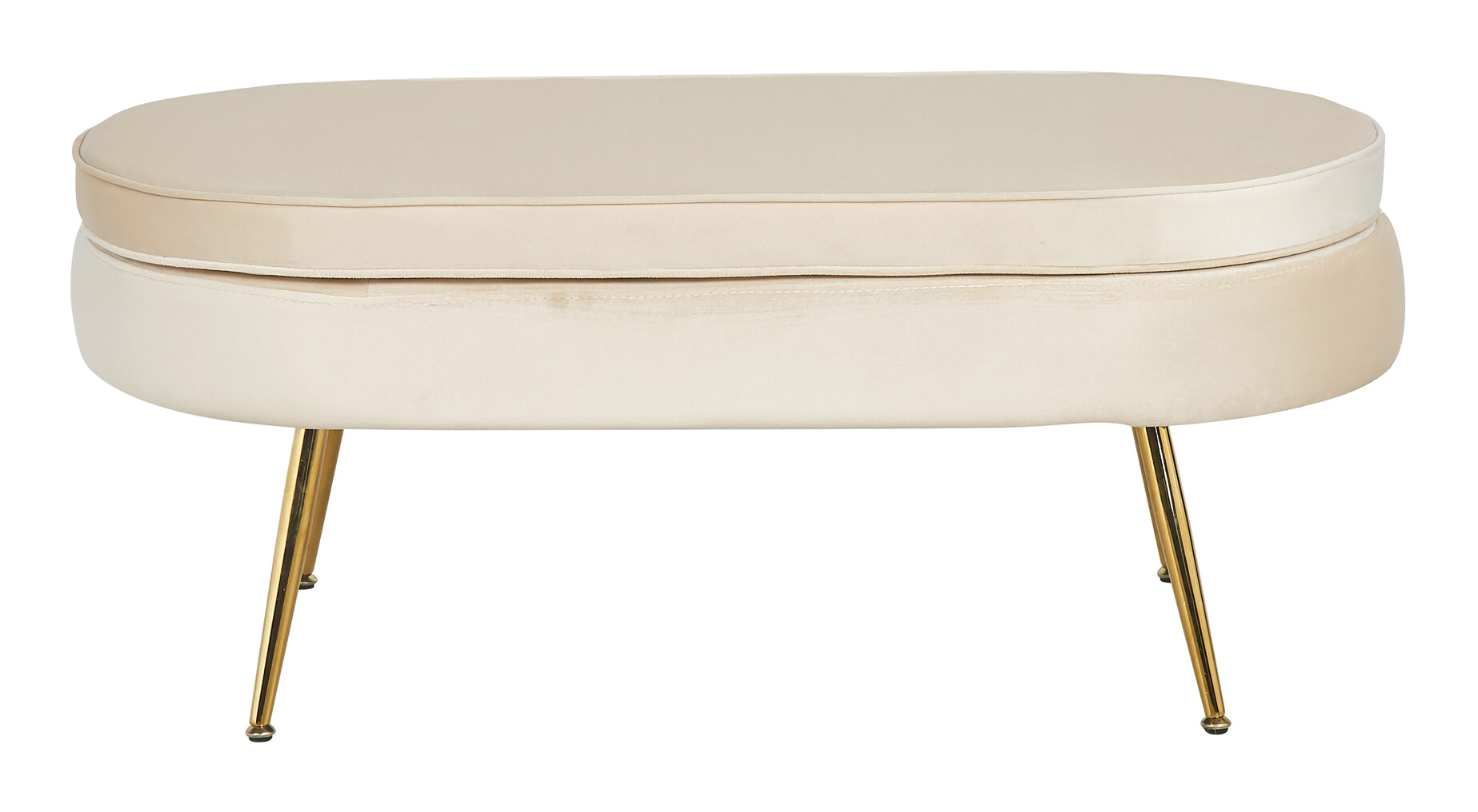 Artistiq Hocker 'Loulou' Velvet, kleur Beige - Afbeelding 2