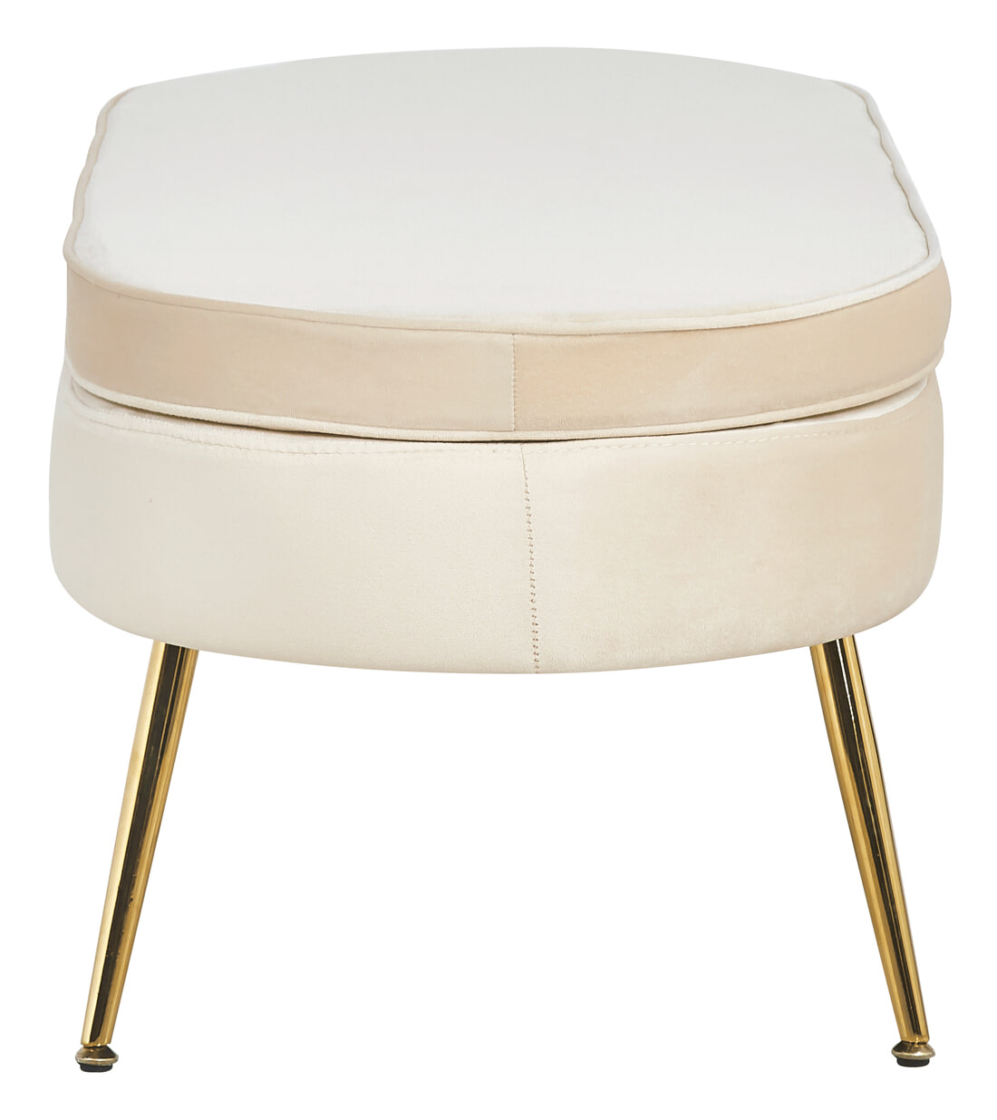 Artistiq Hocker 'Loulou' Velvet, kleur Beige - Afbeelding 3