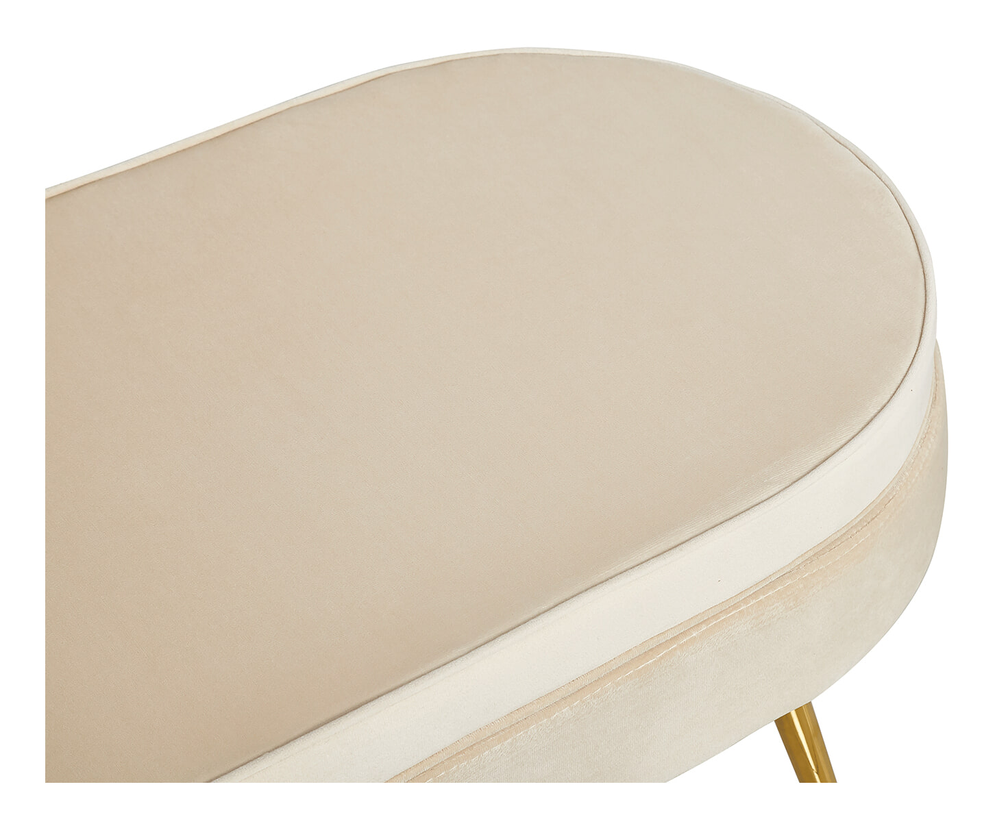 Artistiq Hocker 'Loulou' Velvet, kleur Beige - Afbeelding 4