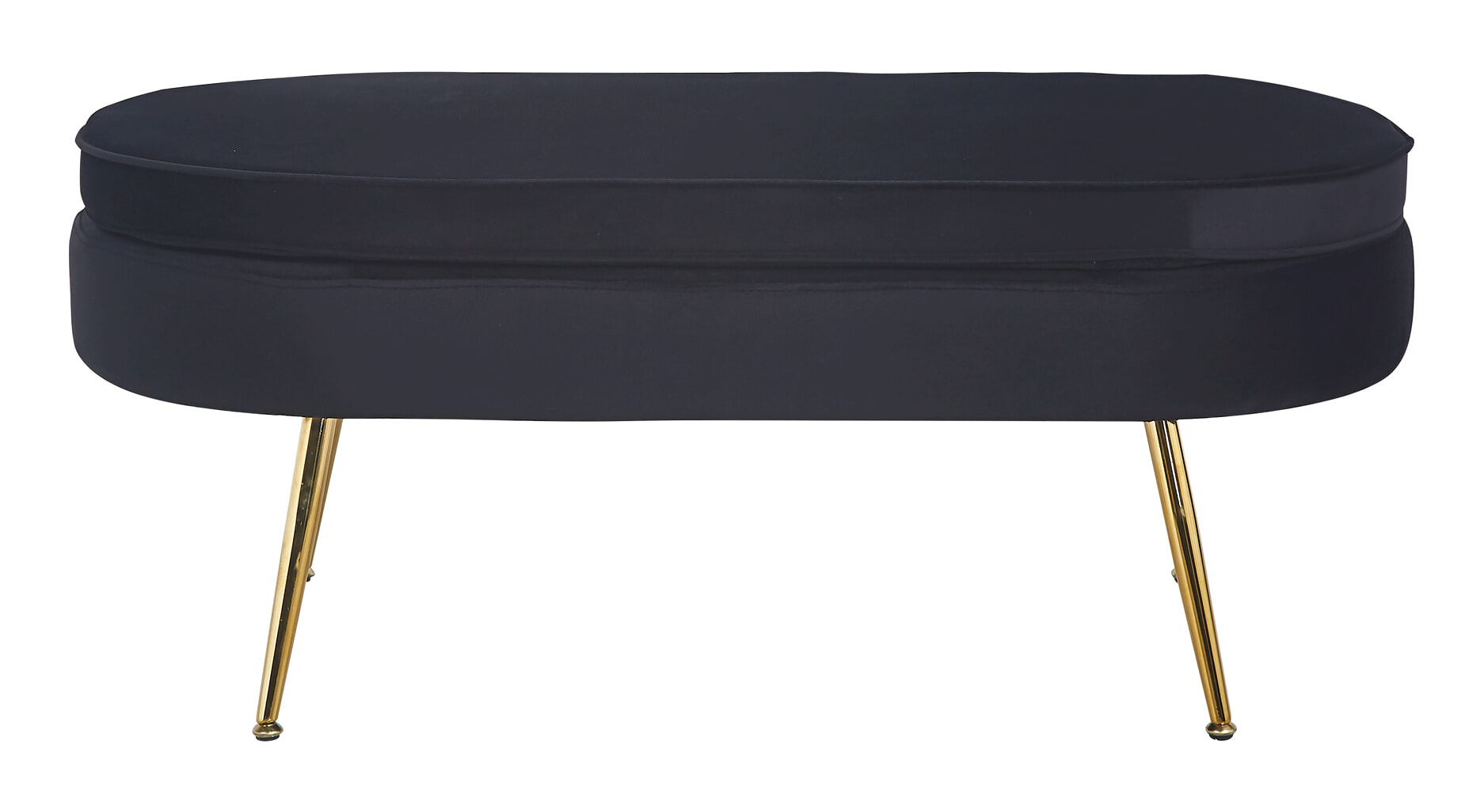 Artistiq Hocker 'Loulou' Velvet, kleur Zwart - Afbeelding 2