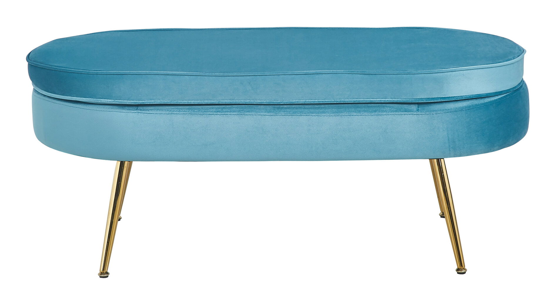 Artistiq Hocker 'Loulou' Velvet, kleur Blauw - Afbeelding 2