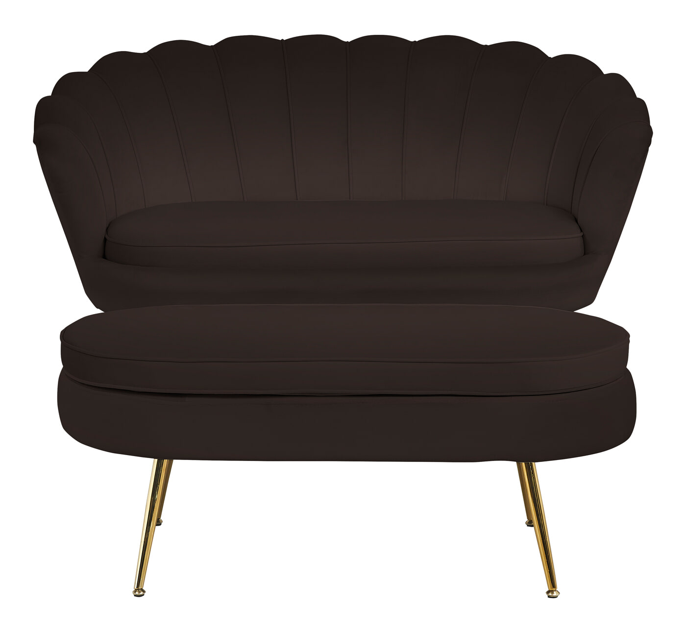 Artistiq Hocker 'Loulou' Velvet, kleur Zwart - Afbeelding 6