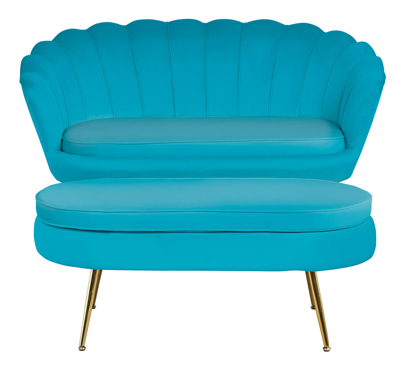 Artistiq Hocker 'Loulou' Velvet, kleur Blauw - Afbeelding 6