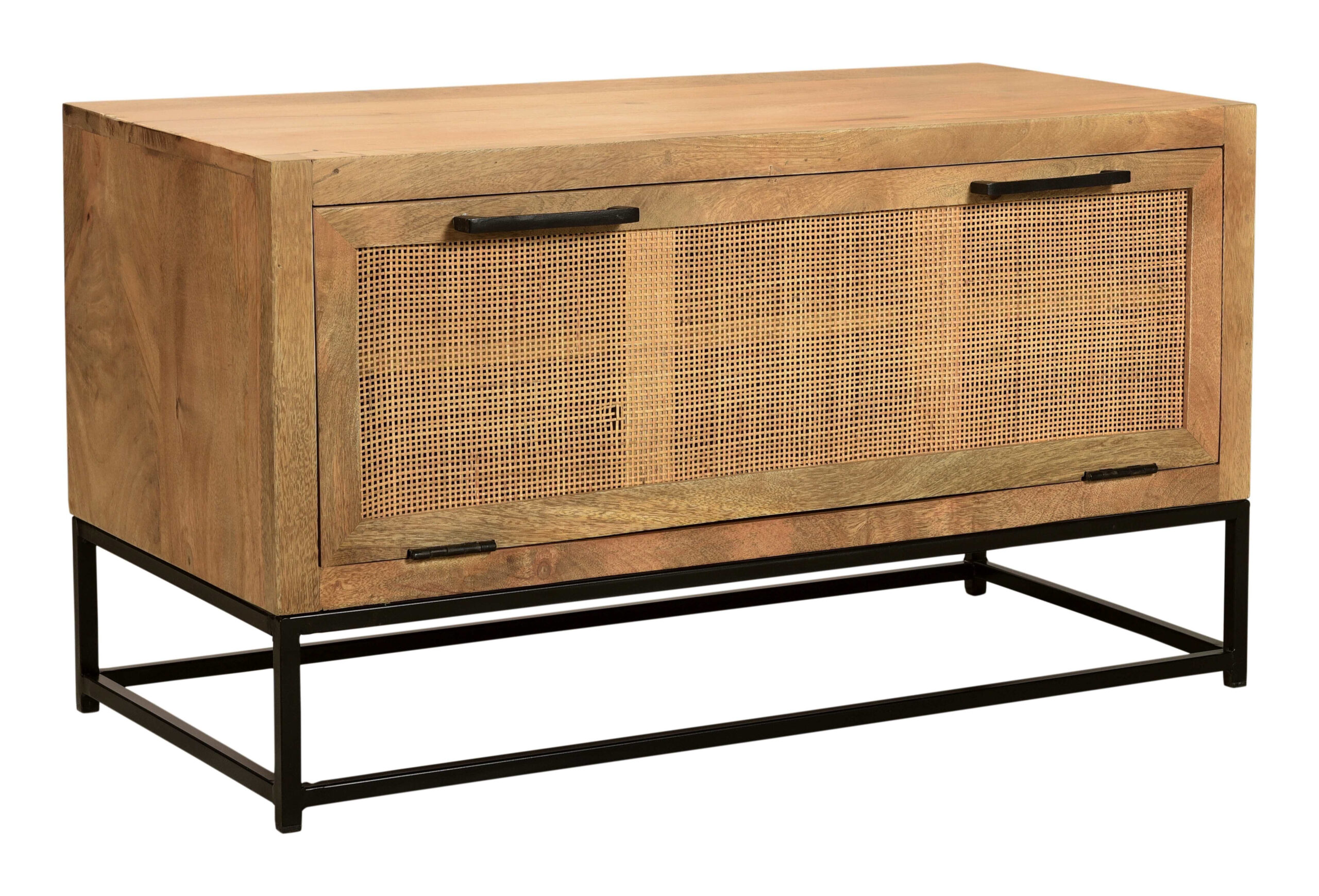 Artistiq Schoenenkast 'Denice' Mangohout en rotan, 48 x 85cm - Afbeelding 2