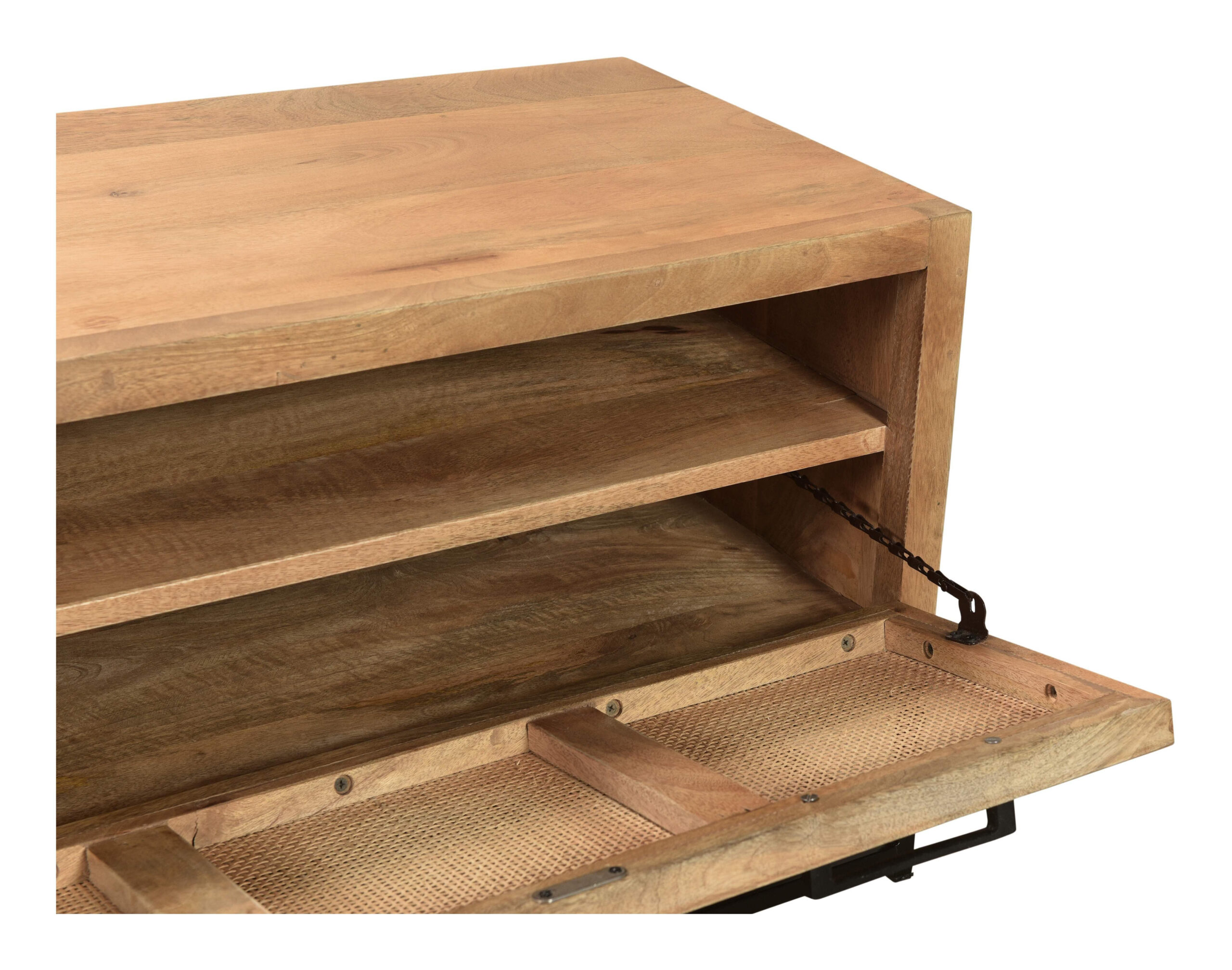 Artistiq Schoenenkast 'Denice' Mangohout en rotan, 48 x 85cm - Afbeelding 5