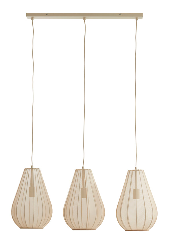 Light & Living Hanglamp 'Itela' 3-Lamps, kleur Zand - Afbeelding 2