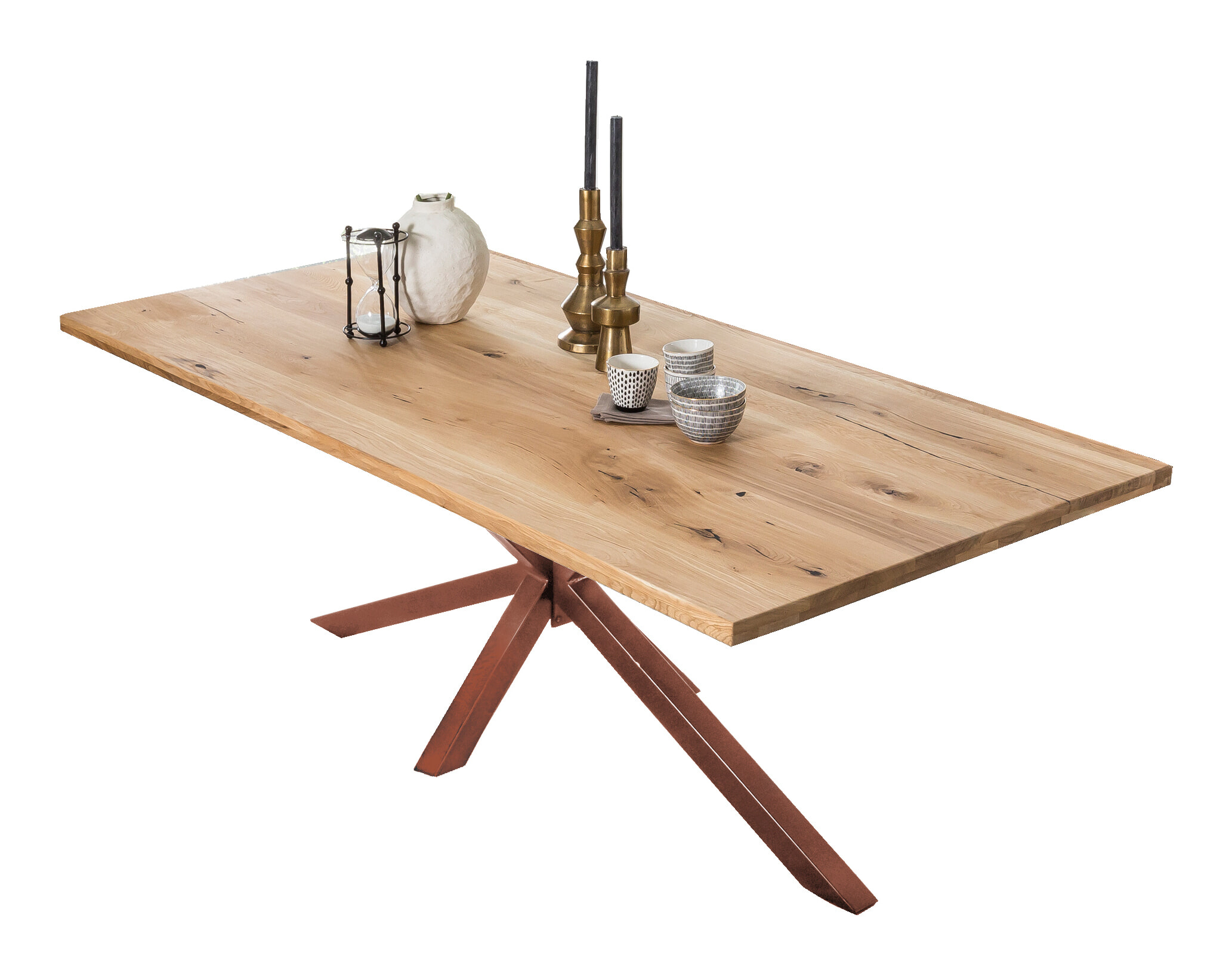 Artistiq Eettafel 'Dashawn' Eikenhout, 220 x 100cm, kleur Bruin - Afbeelding 2