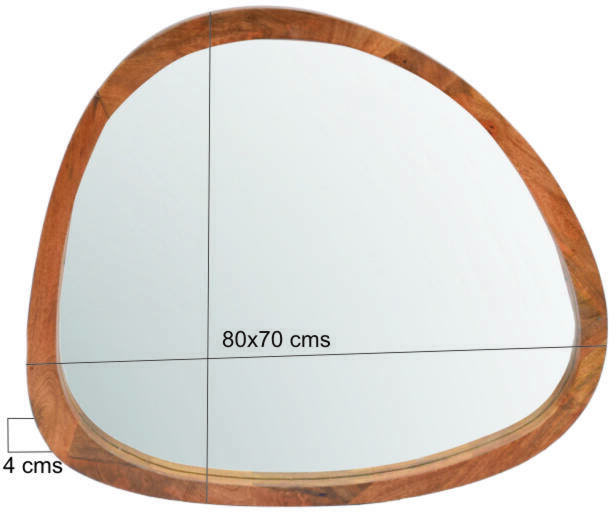 Brix Spiegel 'Joy' Mangohout, 70 x 80cm, kleur Bruin - Afbeelding 2