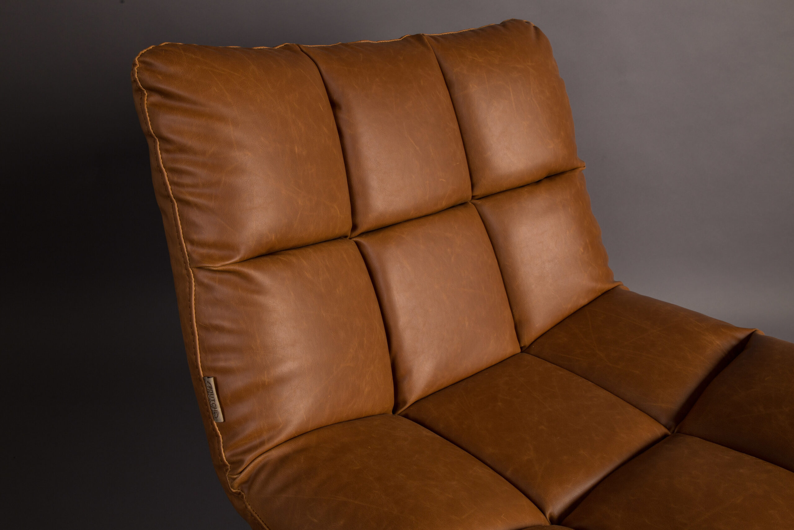 Dutchbone Fauteuil 'Bar' PU, kleur Vintage Bruin - Afbeelding 7