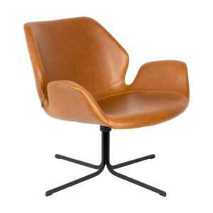 Zuiver Draaibare Fauteuil 'Nikki' Vintage PU leder