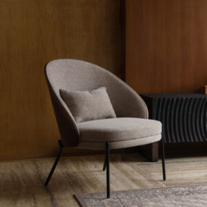 Dutchbone Fauteuil 'Rodin' Essenhout en stof