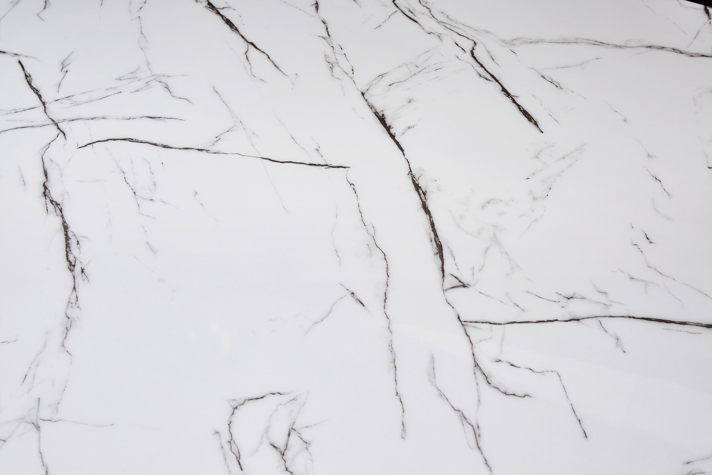 Artistiq Eettafel 'Facundo' Marmerlook, 160 x 90cm, kleur Zilver/Wit - Afbeelding 5