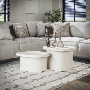 LifestyleFurn Salontafel 'Chari' Organisch, Set van 2 stuks, 57 x 44cm