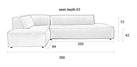 Zuiver Loungebank 'Fat Freddy' Rechts, Rib, kleur Naturel - Afbeelding 6