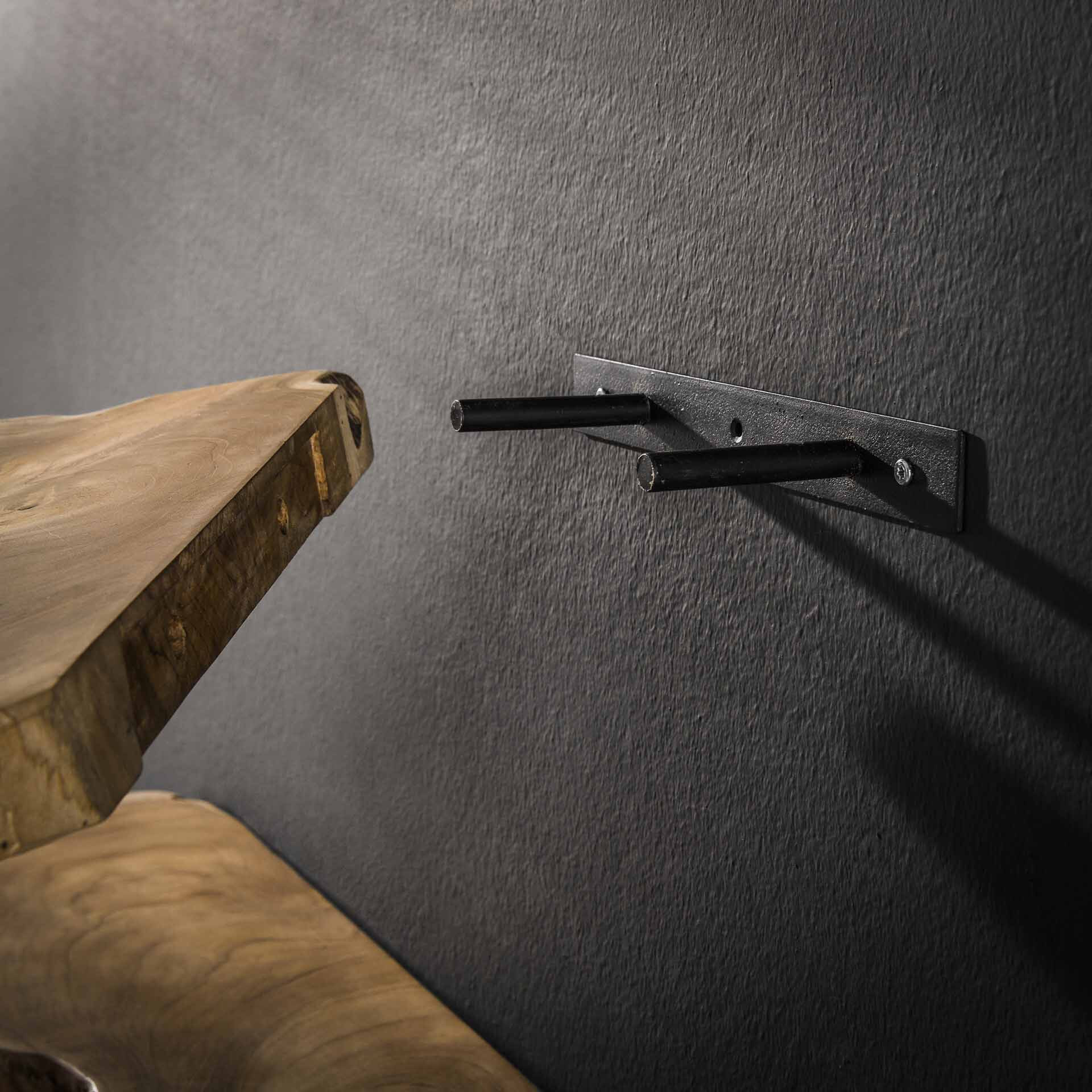 LifestyleFurn Wandplank 'Jenene' Teakhout, Set van 3 stuks - Afbeelding 3