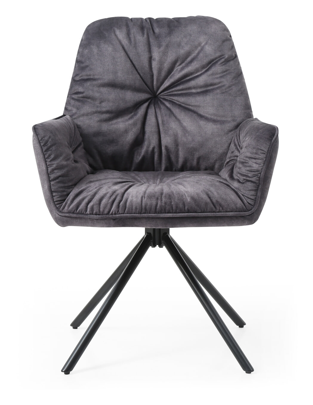 Artistiq Eetkamerstoel 'Gadi' Velvet, kleur Zwart - Afbeelding 3