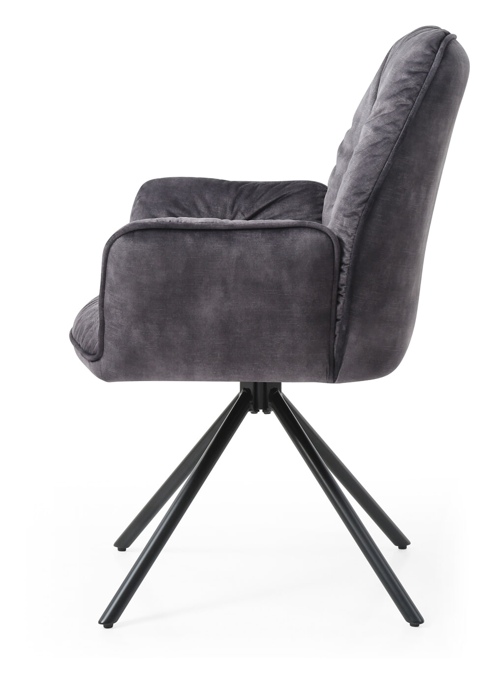 Artistiq Eetkamerstoel 'Gadi' Velvet, kleur Zwart - Afbeelding 4