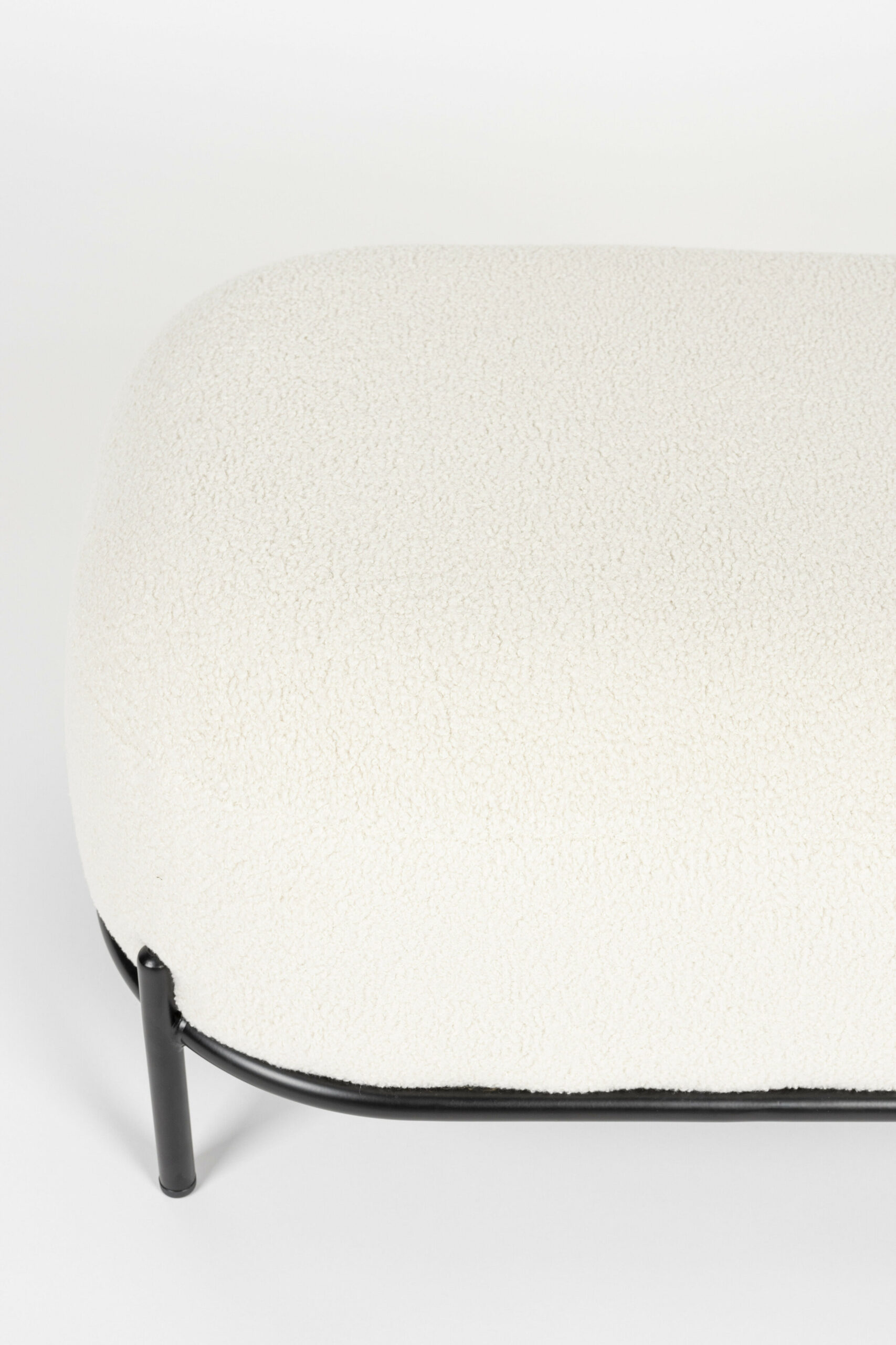 ZILT Hocker 'Brandan' Teddy, kleur Ivory - Afbeelding 3