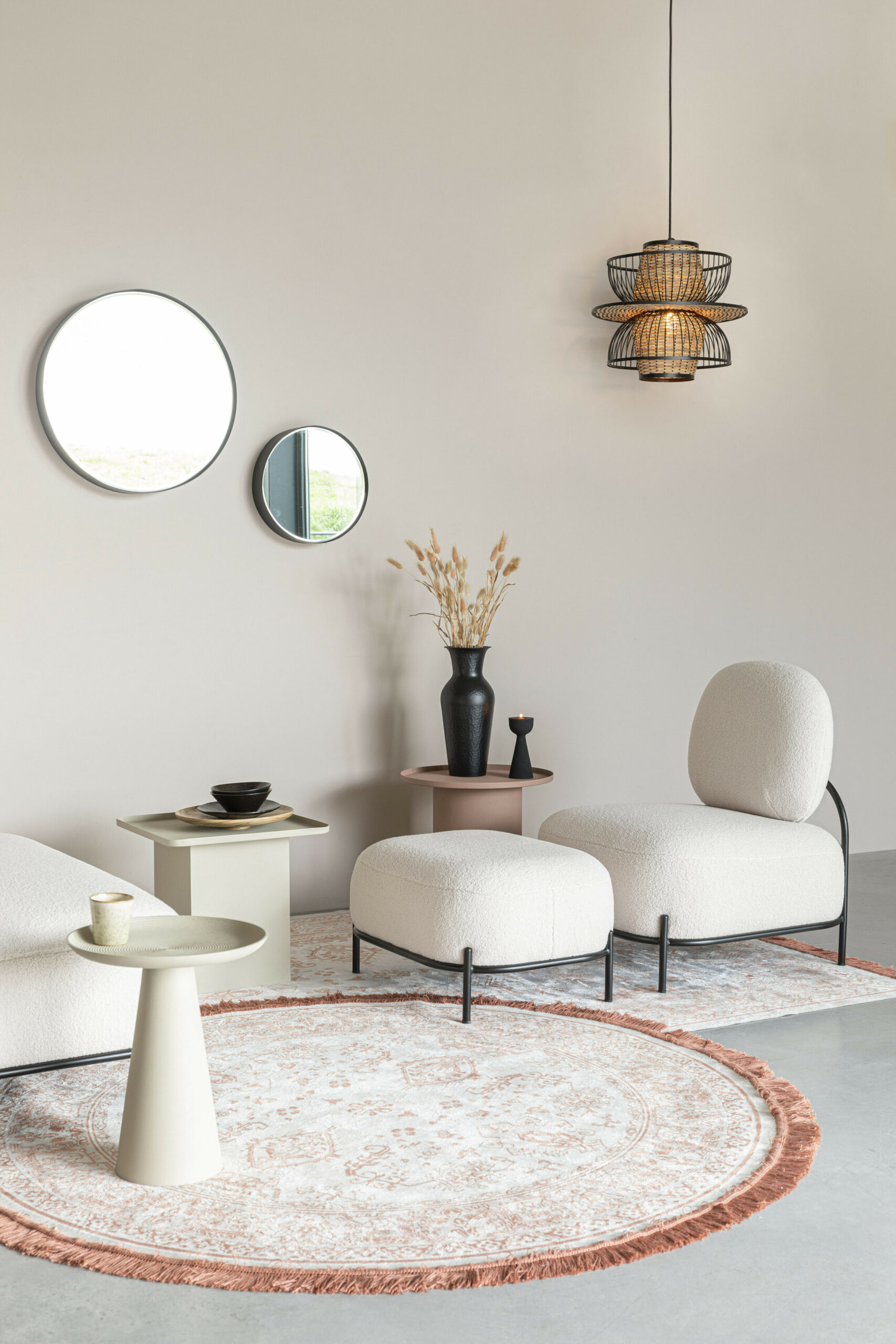 ZILT Hocker 'Brandan' Teddy, kleur Ivory - Afbeelding 5