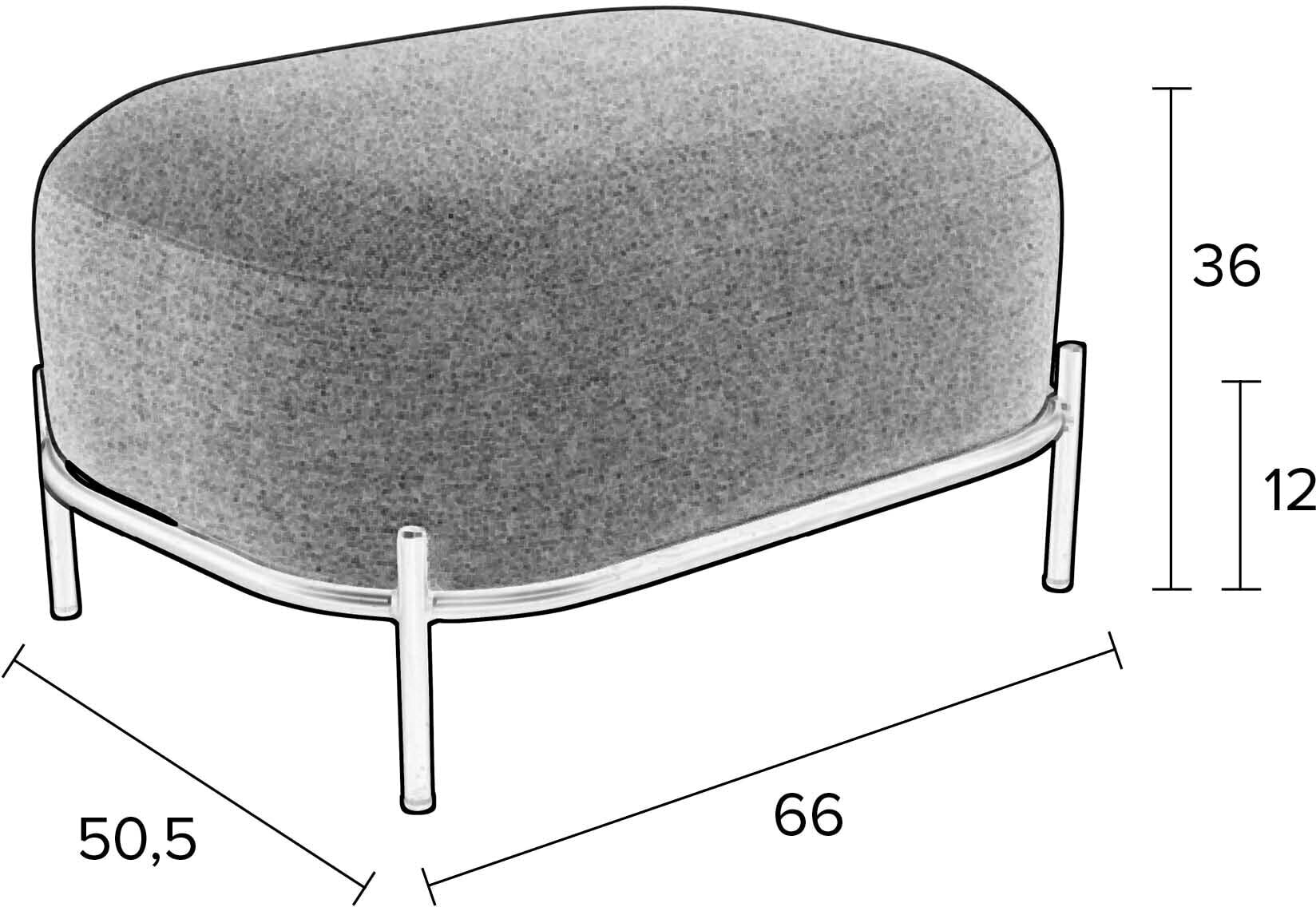 ZILT Hocker 'Brandan' Teddy, kleur Ivory - Afbeelding 7