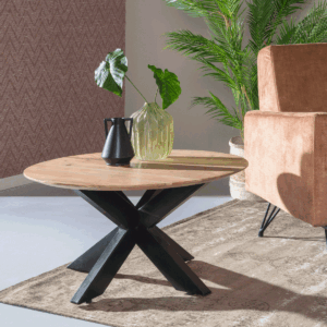 Salontafel 'Oslo' Acaciahout en staal, 80cm