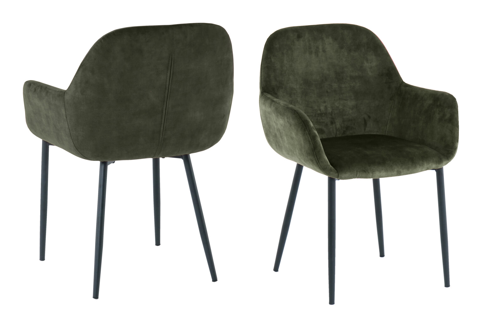 Artistiq Eetkamerstoel 'Linna' Velvet, kleur groen - Afbeelding 6