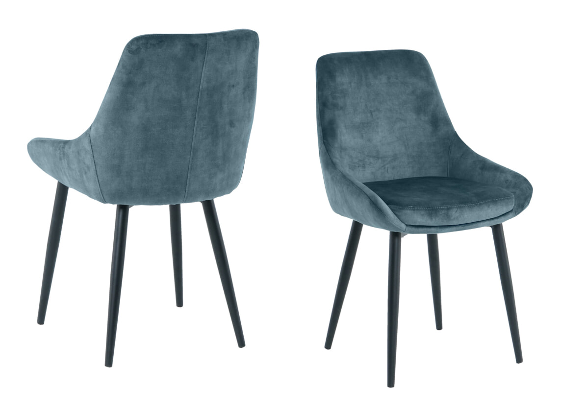 Artistiq Eetkamerstoel 'Kofi' Velvet, kleur blauw - Afbeelding 6