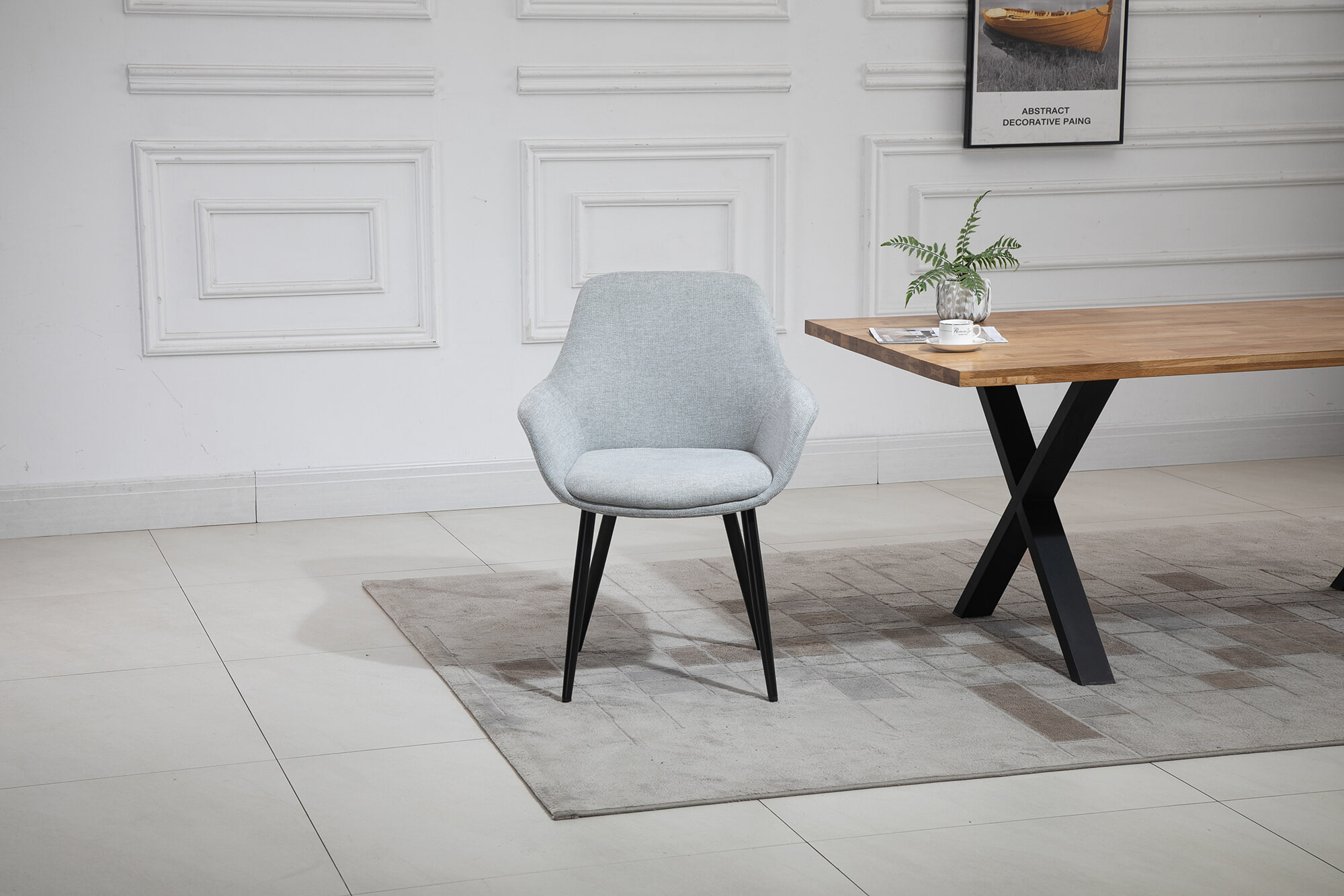 Artistiq Eetkamerstoel 'Matteo' kleur grijs - Afbeelding 2