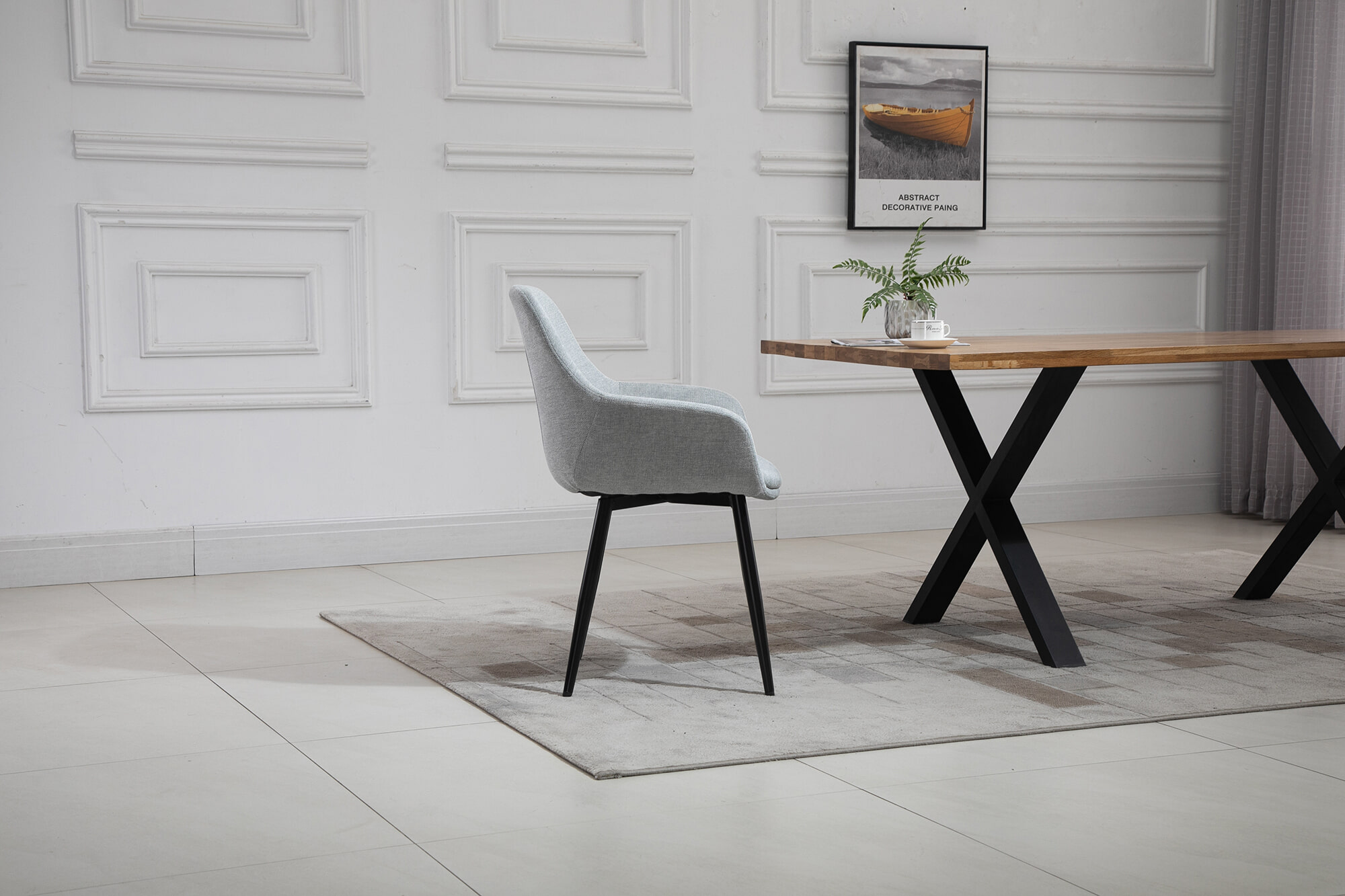 Artistiq Eetkamerstoel 'Matteo' kleur grijs - Afbeelding 3