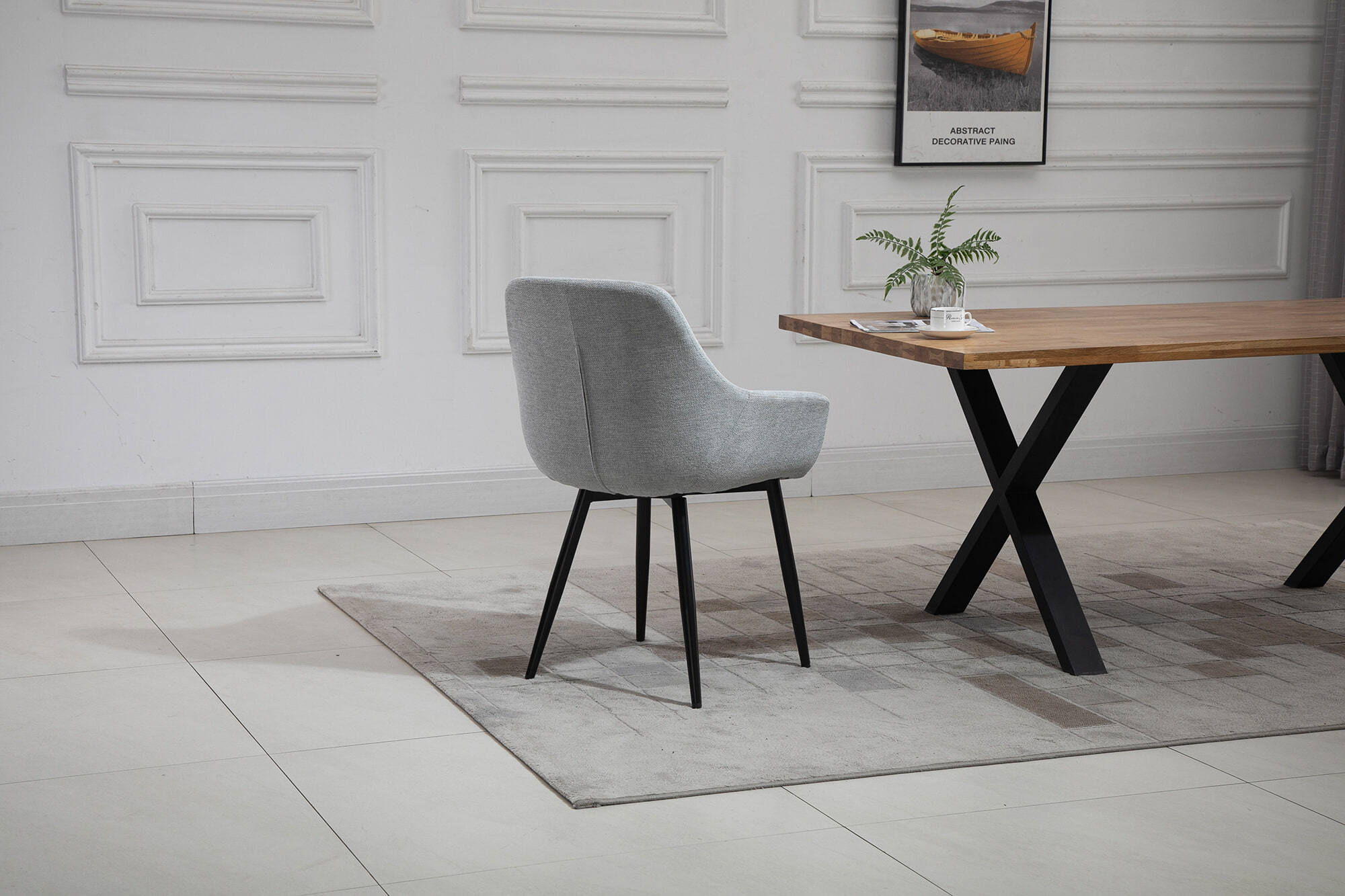 Artistiq Eetkamerstoel 'Matteo' kleur grijs - Afbeelding 4