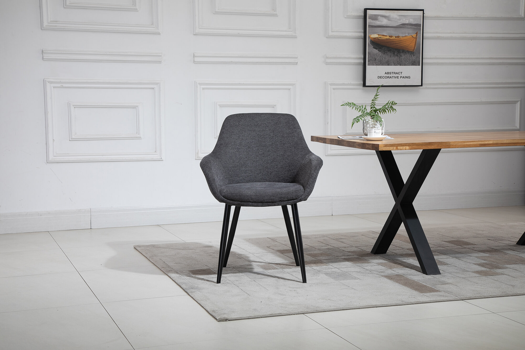 Artistiq Eetkamerstoel 'Matteo' kleur antraciet - Afbeelding 2