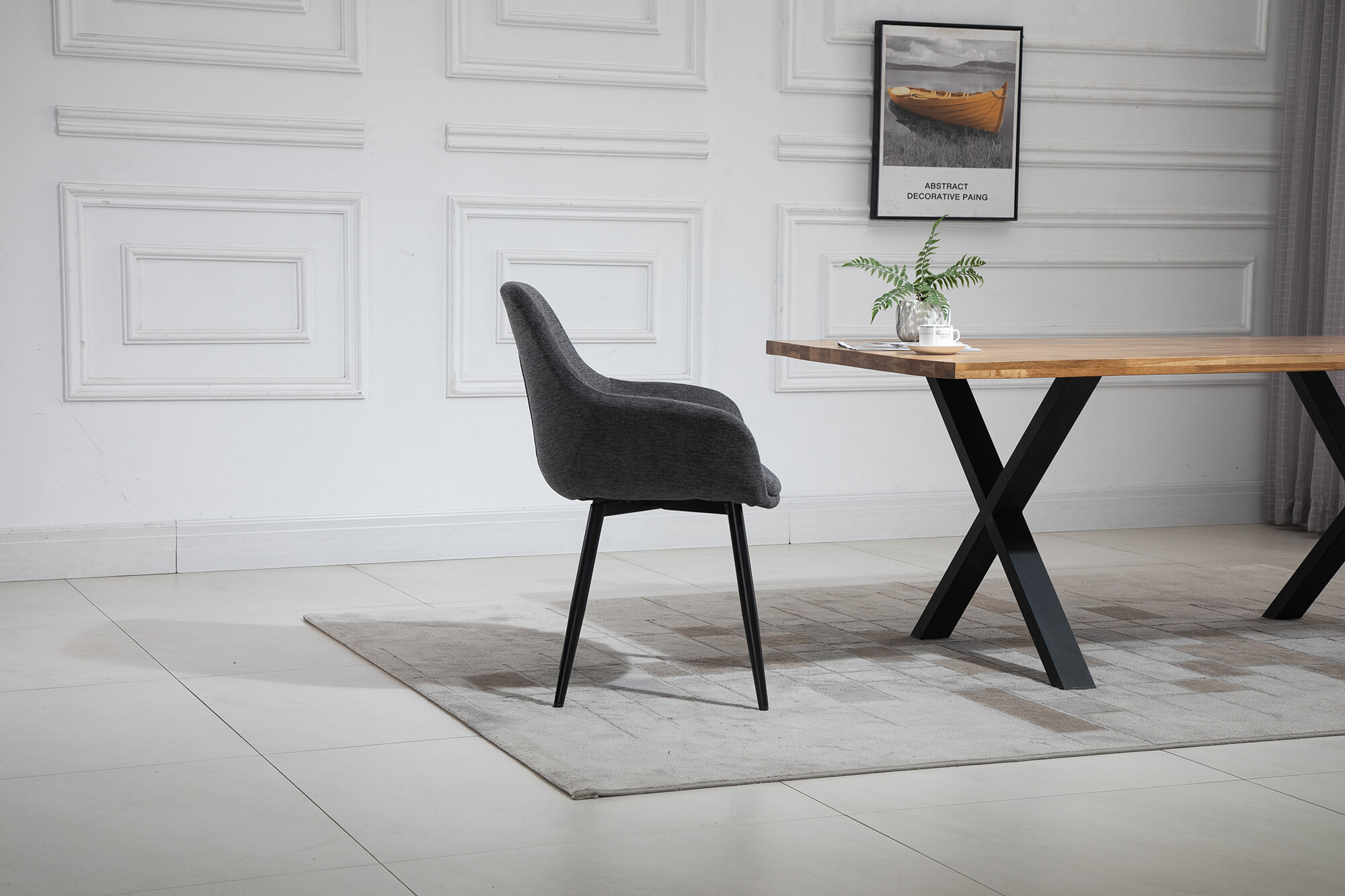 Artistiq Eetkamerstoel 'Matteo' kleur antraciet - Afbeelding 3