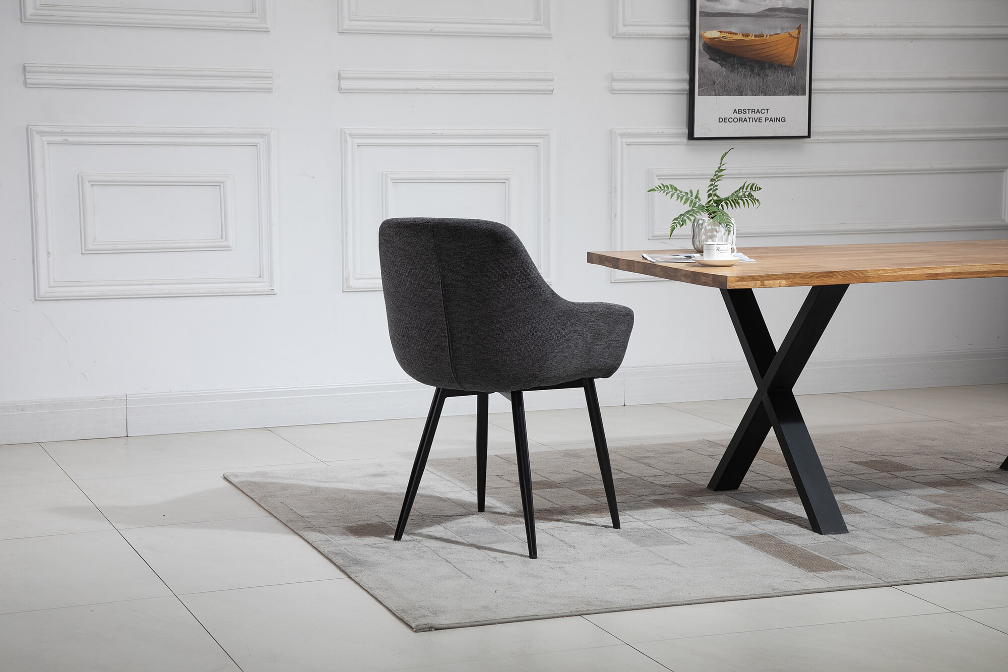 Artistiq Eetkamerstoel 'Matteo' kleur antraciet - Afbeelding 4