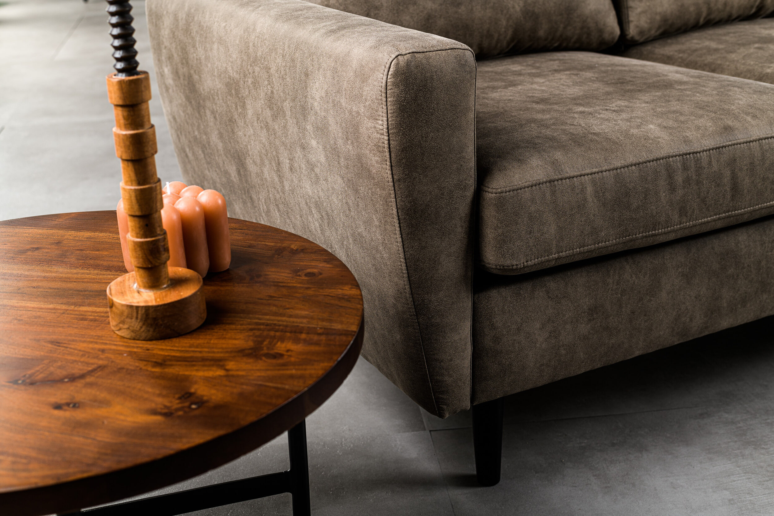 BASE 3-zits Bank 'Everet' Links/Rechts, kleur Taupe - Afbeelding 3