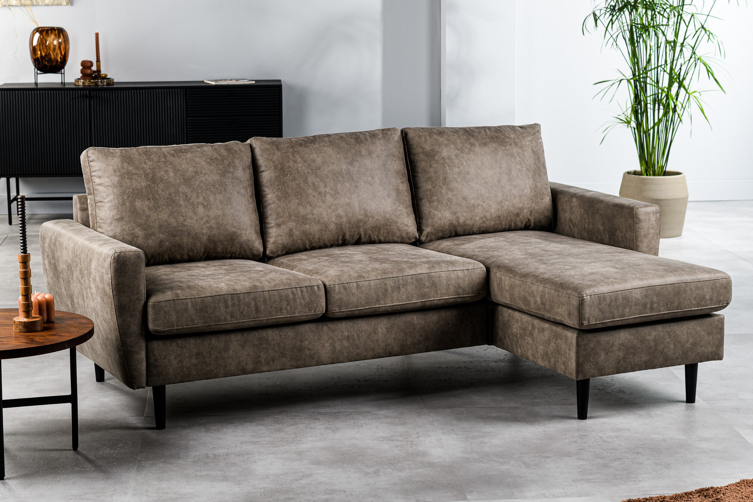 BASE 3-zits Bank 'Everet' Links/Rechts, kleur Taupe - Afbeelding 2