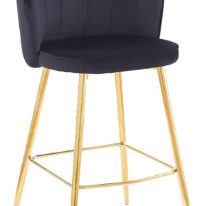 Artistiq Barkruk 'Alexander' Velvet, kleur zwart (zithoogte 68cm)