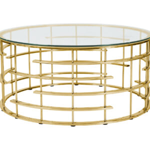 Artistiq Salontafel 'Marico' 90cm, kleur goud / helder glas