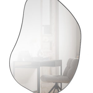 WOOOD Organische Spiegel 'Romee' 100 x 70cm, kleur Zwart