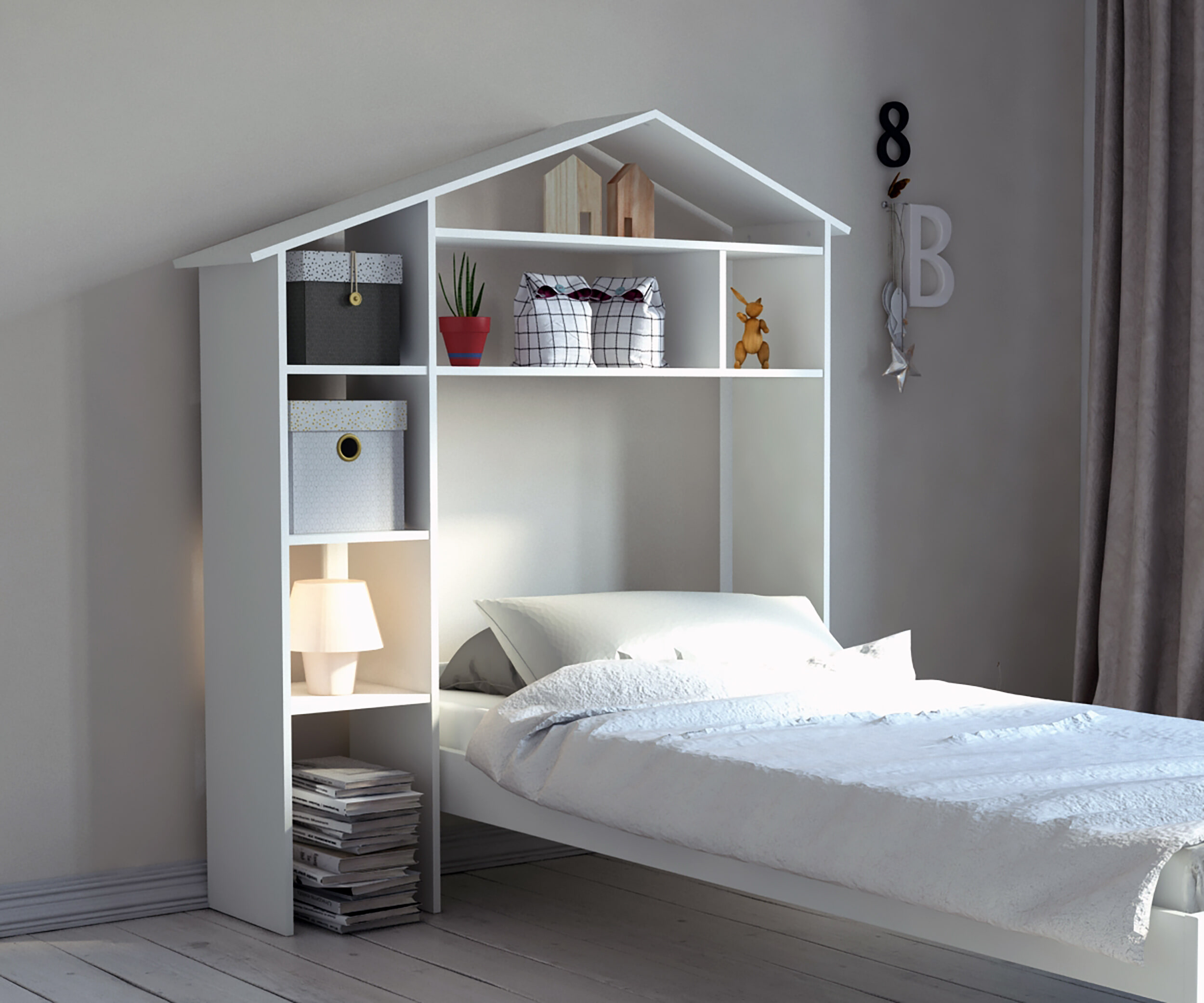 Artistiq Wandkast 'Noura' 155 x 148cm, kleur Wit - Afbeelding 6