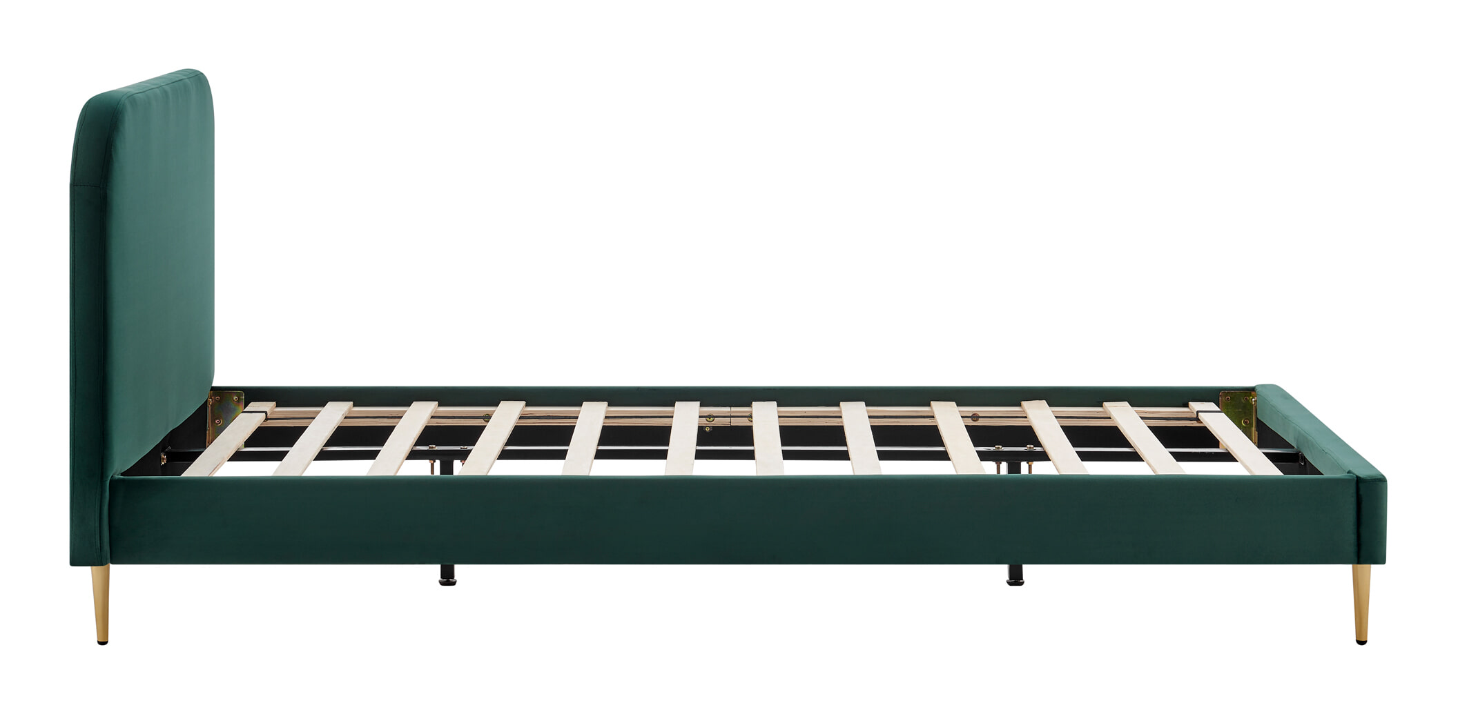 Artistiq Bed 'Federico' Velvet, 90 x 200cm, kleur groen - Afbeelding 2