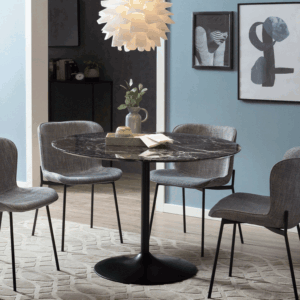 Artistiq Ronde Eettafel 'Paxten' 110cm, kleur zwart marmerlook